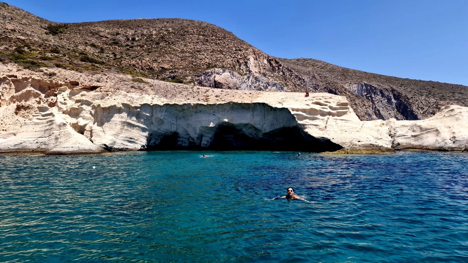 The cliffs and caves along the coast of Antiparos