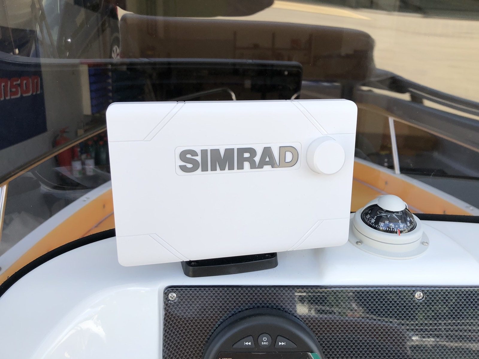 The GPS and echo sounder at the helm of Marre II