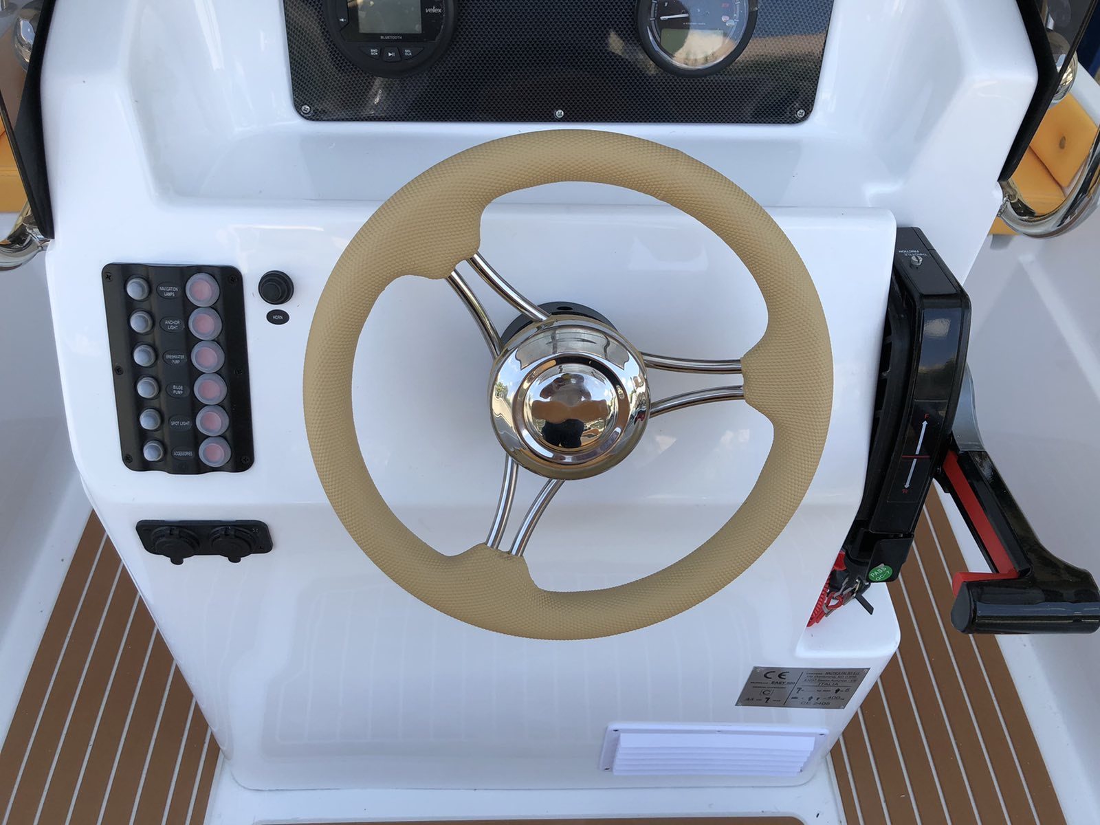 The helm and controls of Marre II