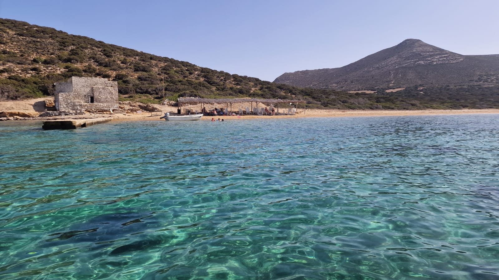 The north beach of Despotiko, reached by boat